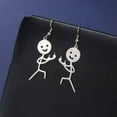 thumbnail image 5 of RSAMD Middle Finger Earrings Middle Finger Stickman Hip Hop Stainless Steel Earrings-Steel, 5 of 7