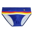 thumbnail image 2 of Men's Striped Swim Briefs Quick Dry Swimsuit Bathing Suit, 2 of 15