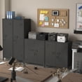 thumbnail image 6 of Metal Storage Cabinet 35.4”H Locking Storage Cabinet with 2 Adjustable Shelves and Doors, Black Small Storage Cabinet for Home School Office Garage (Black), 6 of 17