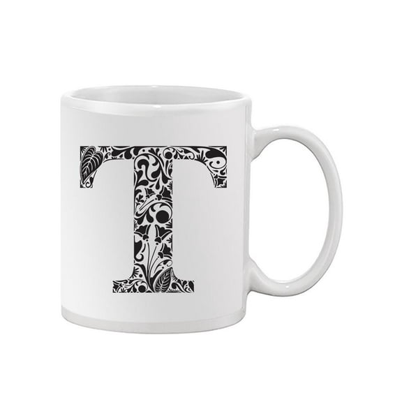 Black And White Letter T Design Mug Unisex's -Image by Shutterstock