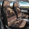 thumbnail image 3 of Binienty Brown Bear Car Seat Covers Set of 2 Universal Thin Car Front Seat Covers Vehicle Interior Cushion Protector Navajo Aztec Automotive Accessories for Most Car Auto SUV Sedan Truck, 3 of 7