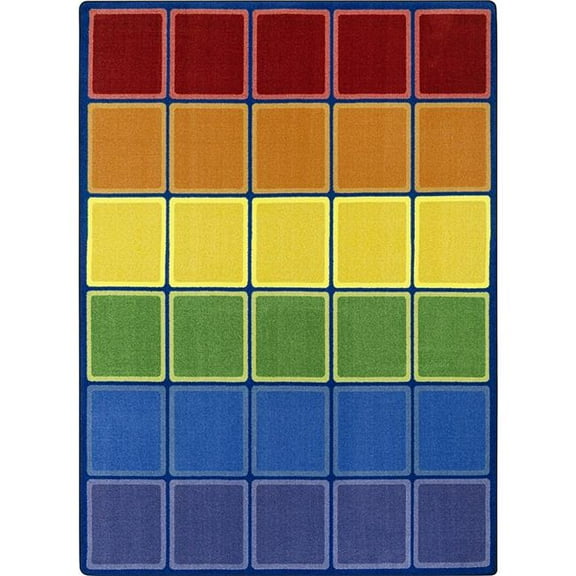 Rainbow Blocks 7'8' x 10'9' Area Rug In Color