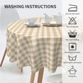 thumbnail image 5 of Round Tablecloth 60 Inch, Beige Gingham Circle Tablecloth Water Resistant Table Covers Dining Table Cover for Kitchen Dining Picnic Party Home Decoration, 5 of 8