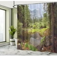 thumbnail image 5 of Ambesonne Nature Shower Curtain, Spring Forest Mountain, 69"Wx84"L, Green, 5 of 5