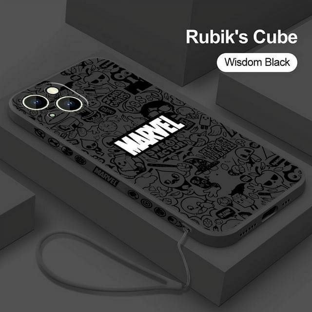 Marvel superhero cartoon For Apple iPhone 15 14 13 12 11 Pro Max Plus 8 7 SE Liquid Left Rope Phone Case Capa Soft Cover DMH