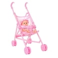 thumbnail image 2 of Poussette pour Poupée Bébé Pliable avec Poupée pour Poupée de 12 Pouces Mini Poussette Jouets Cadeau Rose, 2 of 6