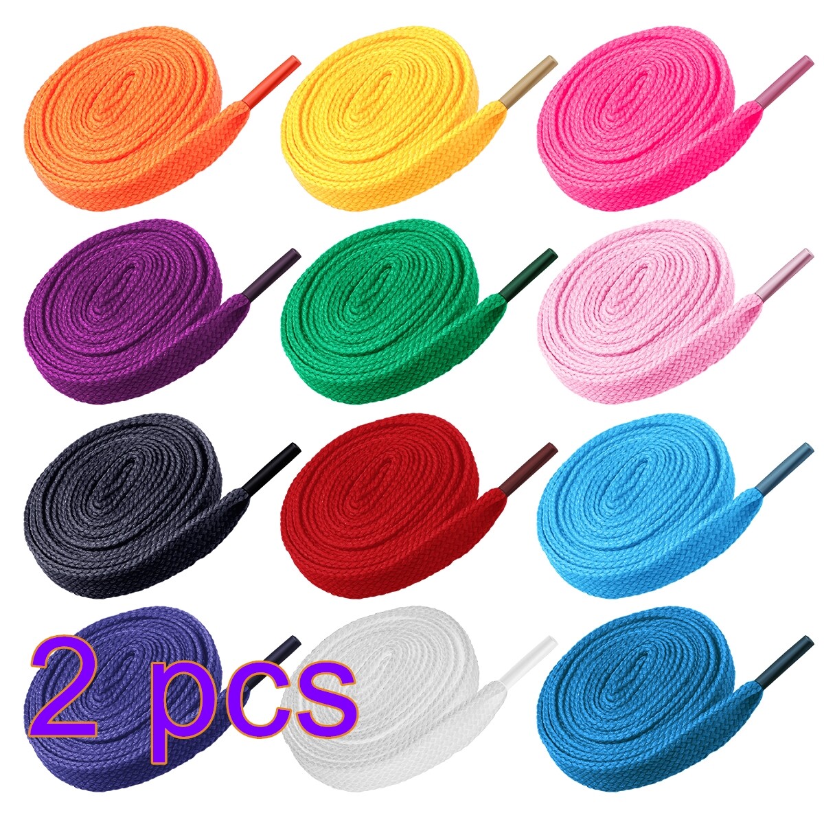 24 Pairs FLAT Shoelaces Athletic Shoe Skateboard Sneaker Laces 12