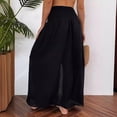 thumbnail image 4 of Uscallm Women's High Low Maxi Skirt Flowy Bohemian Casual Long Beach Skirt with Elastic Waist Summer Vacation Outfits, Black M, 4 of 6