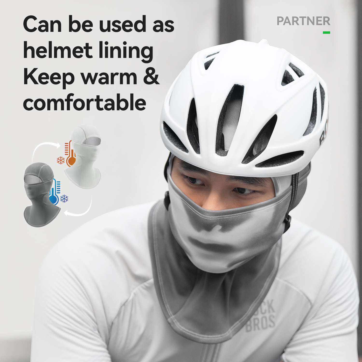 ROCKBROS Winter Fleece Head Covers Cycling Balaclavas Thermochromic Full-streth Comprehensive Protection Breathable Face Cover
