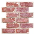 thumbnail image 1 of Panel de pared COMSTICKC 3D de ladrillo rojo, 30 x 30 cm, autoadhesivo de PVC, 1 of 9