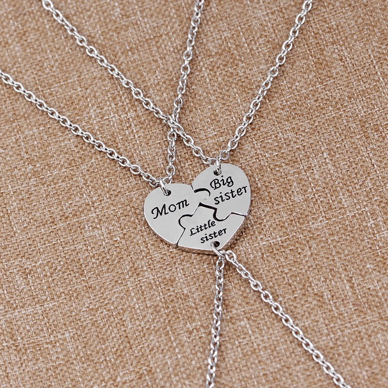 2pcs Big Sister Little Sister Pendant Necklace Women Hollow Heart Puzzle Sis  Friend Pendant Family Jewelry Gifts - Necklace - AliExpress