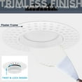 thumbnail image 3 of Luxrite 4 Inch Trimless LED Recessed Light, 15W, 5CCT 2700K-5000K, Dimmable, 1200LM, CRI 90, Wet & IC Rated, ETL, 3 of 7