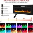 thumbnail image 4 of Fireplace TV Stand for  for TVs up to 80", Media TV Console Entertainment Center with 36" Electric Fireplace & LED Lights, 12 Flame Colors, 1500W Heater, Storage Cabinet for Living Room, Black, 4 of 8