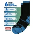 thumbnail image 5 of Wrangler Boys' Essentials Cool Comfort Crew Socks, Assorted Cushioned Socks for Kids, Large, 6-Pack, 5 of 12