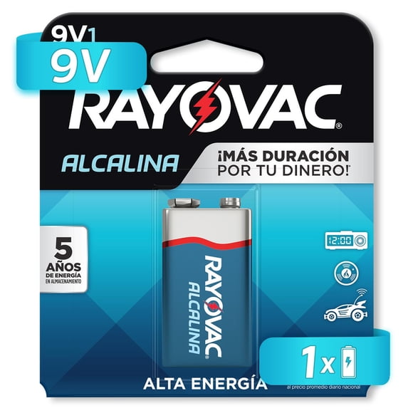PILA RAYOVAC ALCALINA 9V RECTANGULAR BLISTER CON 1 gris 1