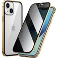 thumbnail image 1 of Compatible con funda antimirones para iPhone 14, funda de vidrio magnético, protector de lente de cámara incorporado, protector de pantalla de privacidad, funda de parachoques, cubierta antimirones, 1 of 8