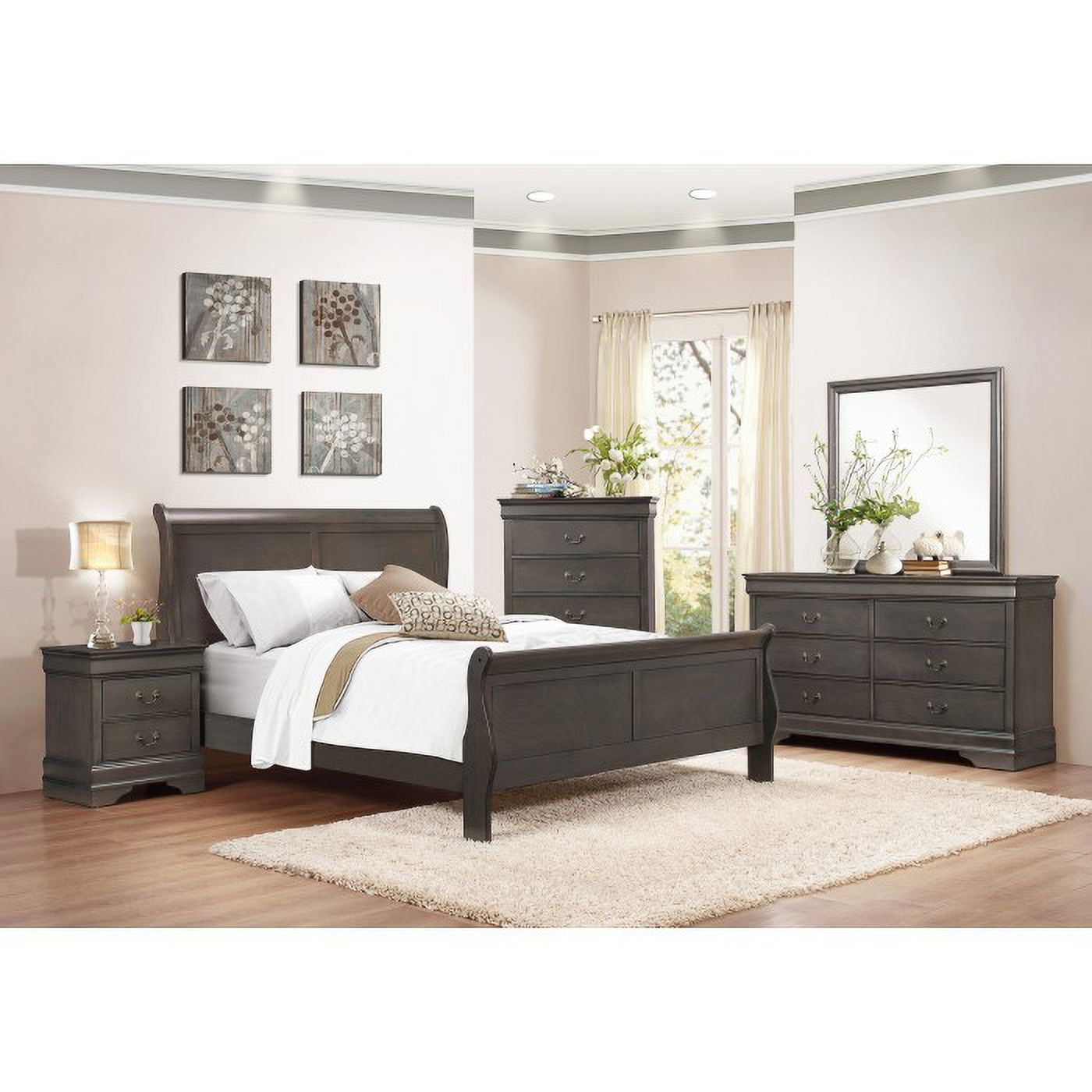 Homelegance 2147SG-6 Mayville Collection Mirror, Stained Grey - 38.25 x 0.75 x 38.25 in.