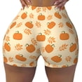 thumbnail image 2 of Sikiie Autumn Leaves And Pumpkins Workout Shorts Women Scrunch Butt Gym Shorts Seamless High Waist Tummy Control Yoga Biker Athletic Shorts-X-Large, 2 of 8