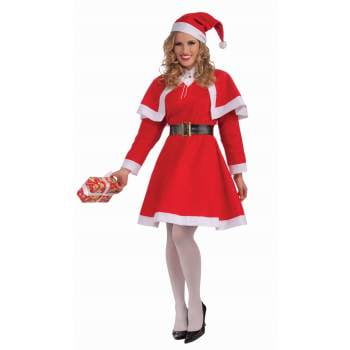 Leright Womens Christmas Costume Holiday Fantasy Santa Clause Mini Dresses