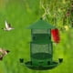 thumbnail image 4 of Metal birdhouse for outdoor use as garden decoration and food source, green, 4 of 5