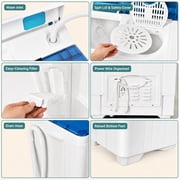 Costway 26lbs Portable Semi-automatic Washing Machine W/Built-in Drain Pump Blue