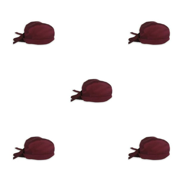 Minnieouse Gorros de Chef para hombre y mujer con correa ajustable para cocinar, barbacoa, cocina, trabajo, Catering, hogar, cocina, restaurante, vino tinto Vino rojo 5piezas Minnieouse CBP234553
