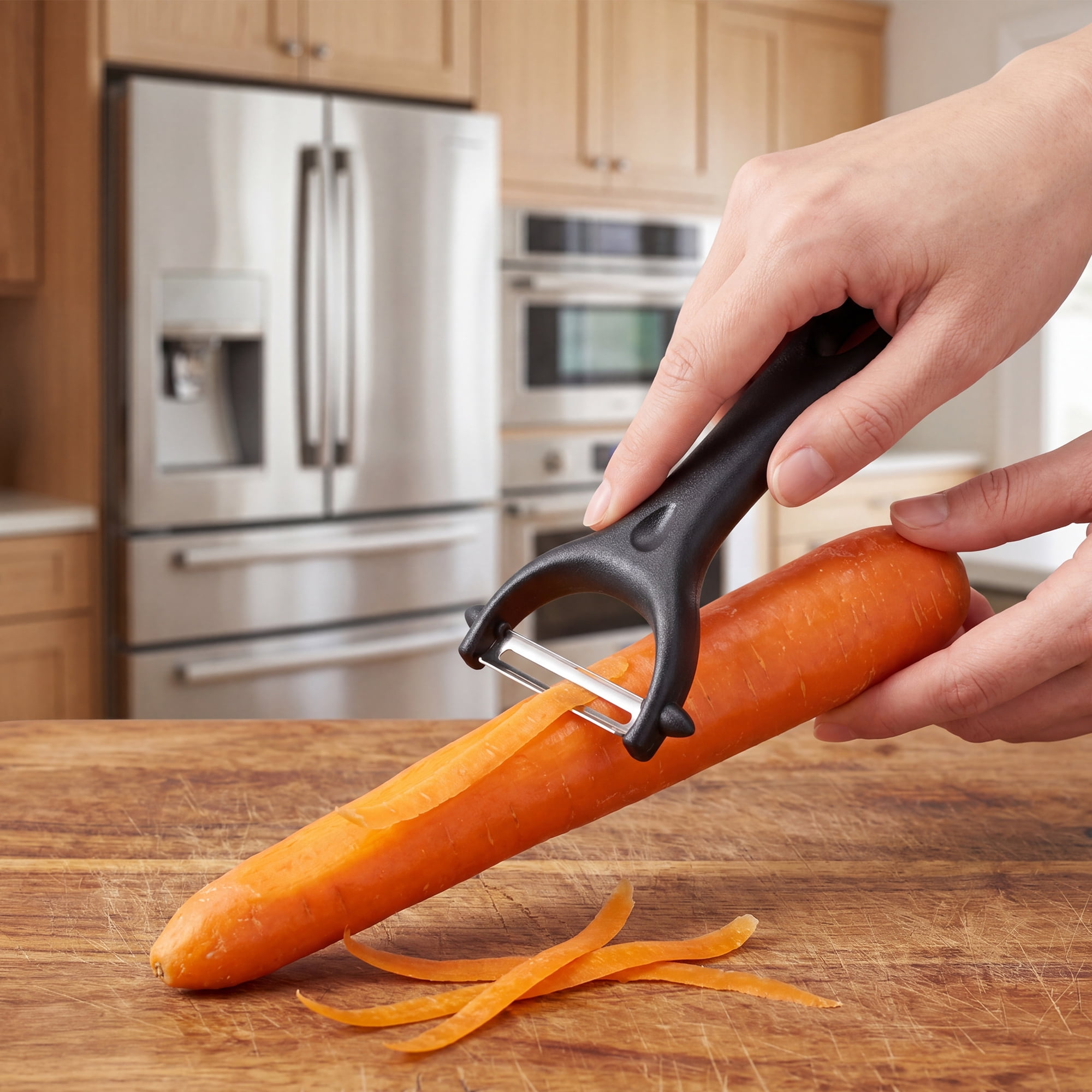 Unique Bargains Durable Plastic Vegetable Peeler with Ergonomic Handle Black-Round 2Pcs