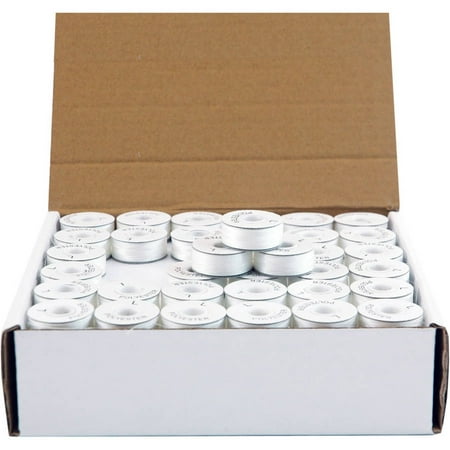 Embroidery Bobbin - Threadart White L Style Paper Sided Prewound Embroidery Bobbins- 144 count, 144 Count