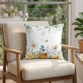 thumbnail image 4 of Pillow Covers 20x20 Set of 2, Eucalyptus Leaves Square Throw Pillow Covers for Couch/Sofa/Living Room, Daisy Flower Spring Watercolor Country Floral Bee Decorative Soft Pillowcases for Couch, 4 of 9