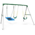 thumbnail image 2 of KloKick 600lbs Heavy Duty Swing Set – A-Frame Metal Swing Set with Platform Swing & 2 Belt Swings for Backyard, 2 of 11
