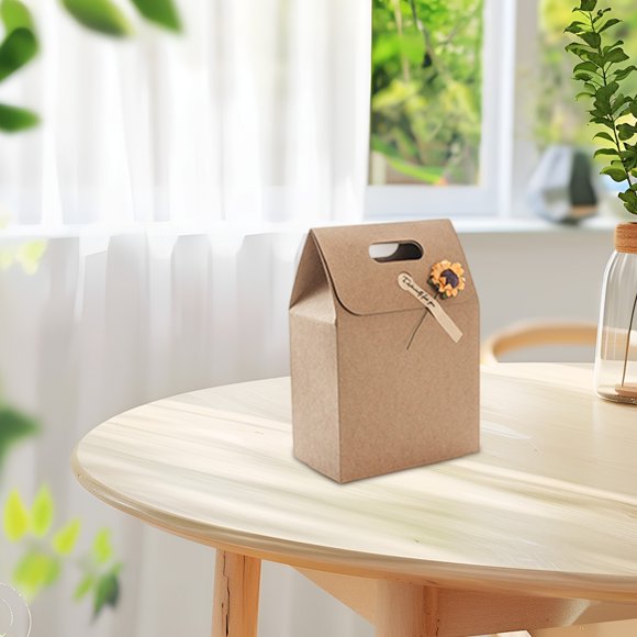 RKSTN Paper Storage Kraft Paper Bag Packaging Gift Bag Dried Flower Solid Color Gift Box Birthday Gift Bag