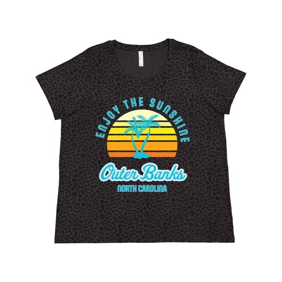 Inktastic Summer Enjoy the Sunshine Outer Banks North Carolina in Blue Women's Plus Size T-Shirt