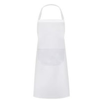 1 Pack Bib Apron,Unisex White Aprons,Classic White Aprons - Commercial Chef Bib Apron for Kitchen and Restaurant Cooking with Pockets, Unisex Women and Men, Adult(White)