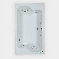 WaterTech Acrylic 72 in. x 43 in. Center Drain Drop-In Whirlpool Tub - Bone