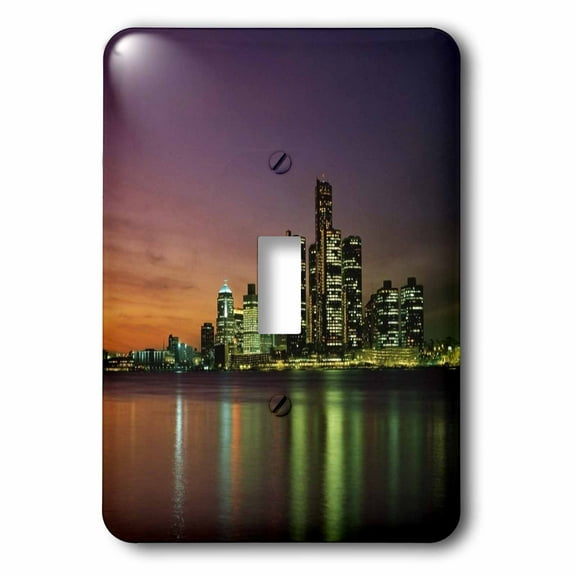 3dRose, Detroit Michigan At Nite, single toggle switch