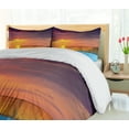 thumbnail image 5 of Ambesonne Summer Duvet Cover Sets, Sea Sunset with Cliffs, 2-King, Yellow Purple Blue, 5 of 7