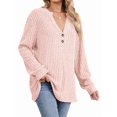 thumbnail image 2 of Womens Henley Long Sleeve Shirt Fall V Neck Fashion Dreesy Casual Sweaters Clothes Trendy Outfits, 2 of 9