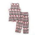thumbnail image 2 of Defitshape Women's Cute Soft Tank Pajama Set 2 Piece Cami Pant Sleeveless Lightweight Family Summer Cotton Thin Pj Set Red 3X-Large, 2 of 4