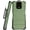 Green, variant on Case with Clip for Sonim XP Pro 5G Phone, Nakedcellphone Cover and [Rotating Ratchet] Belt Hip Holster (Compatible with MagSafe) - Army Green Rugged USA Flag