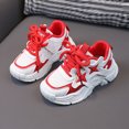 thumbnail image 6 of CAUYDY Boys Kids Black Mesh Athletic Running Shoes Lightweight Non Slip Lace Up Dad Sneakers for School Playground and Casual Wear(L101-Red,8), 6 of 9