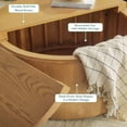 thumbnail image 3 of Walker Edison Modern Easy Assembly Oak Veneer Round Coffee Table, White Oak, 3 of 14