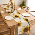 thumbnail image 3 of Table Runner 72 Inches Long for Kitchen Dining, Vintage Sunflowers Dresser Scarf Farmhouse, Dining Table Decorations for Wedding/Parties, Elegant Pastoral Watercolor Botanical 18 x 72 In, 3 of 8