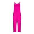 thumbnail image 3 of ZZwxWA Plus Size Solid Womens Jumpsuits With Pocket Baggy Fit Fashion Rompers Wide Leg Straps Leisure Overalls, 3 of 5
