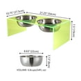 thumbnail image 3 of THE LICKER STORE Keaton 7.5" Medium/Large Modern Acrylic Rectangular Elevated Pet Feeder with 54oz 2-Stainless Steel Bowls, Green/Chrome, DBL2001G, 3 of 7