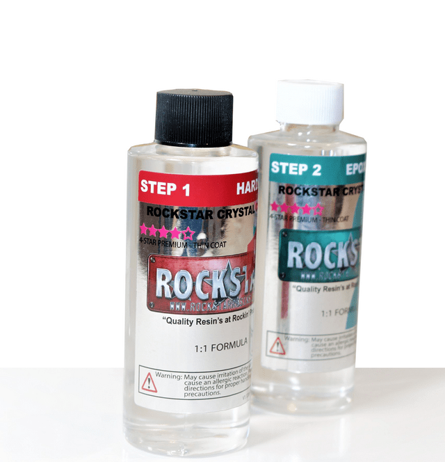 4-Star Rockstar Crystal Clear Premium Epoxy Resin 8 Oz Kit UV Protection