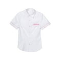 thumbnail image 3 of Sxiwei Women's Japanese Anime Schoolgirl Uniform Blouse Turn-down Collar Short Sleeve Shirts Top Pink XL, 3 of 4