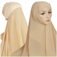 thumbnail image 1 of Beige Heardband Women Casual Solid Color Multicolor Hijab Bandage Cap Muslim Hijab, 1 of 3