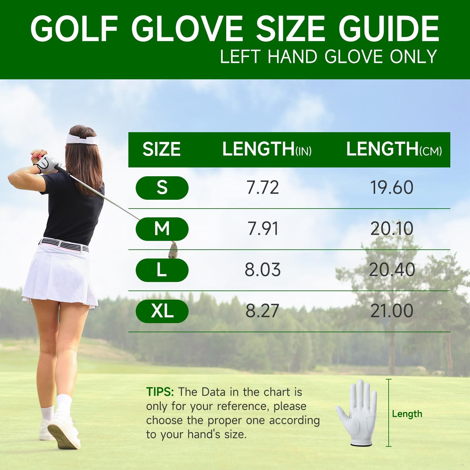 OZERO Women's Golf Gloves Premium Sheepskin Left Hand | Lightweight & Extra Grip