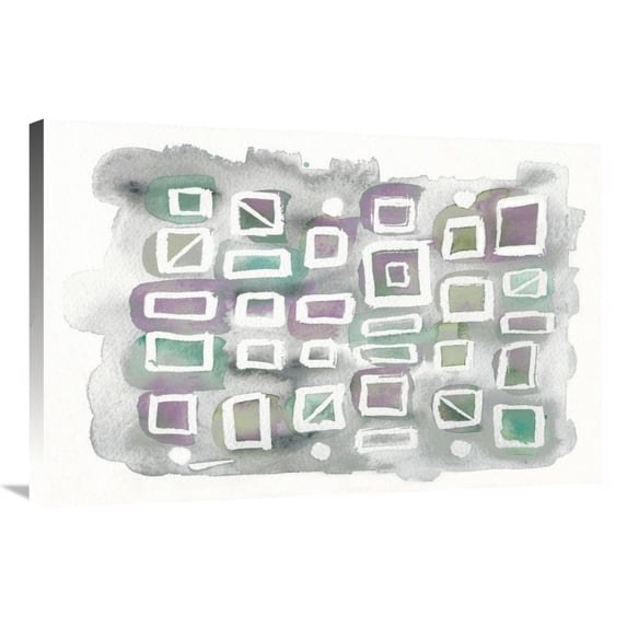 Global Gallery's 'Watercolor Squares Bright' by Elyse DeNeige Stretched Canvas Wall Art