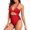 Red, variant on Sngxgn Bathing Suit for Women Print Swimsuits Criss-Cross Back V Neck Bathing Suits Padded Training Swimwear(AG,XXL)